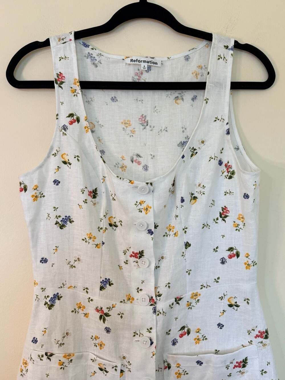 Reformation Jill Linen Floral Mini Dress with Pockets - Picture 4 of 6
